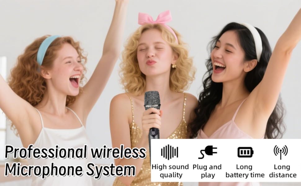 Бездротовий мікрофон, ручний, металевий, для караоке, вечірок, DJ, мовлення, 60 м, HDMIC-02 (68)