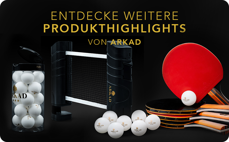 ARKAD Premium Table Tennis Set - Complete Table Tennis Racket Set with High-Quality Balls & Case - 2 Racket Performance Set