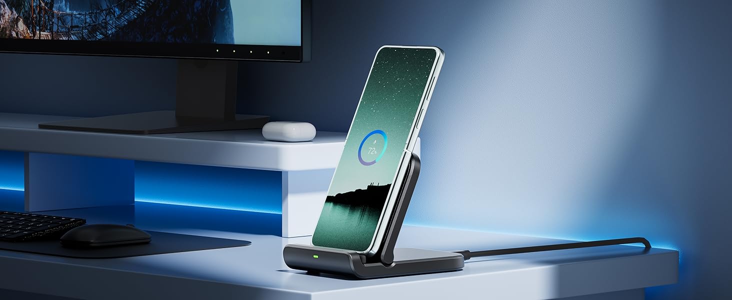 Бездротова зарядка SwanScout для Samsung Galaxy Z Flip 7/7 FE, 6/5/4/3 та Moto Razr 60/50/40 (Ultra), SwanScout 501S (чорний)