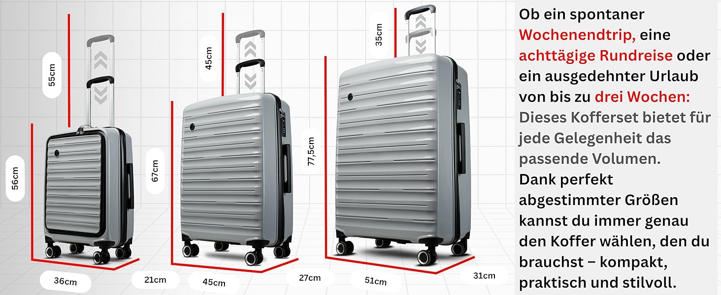 Чемодан великий 100 літрів з TSA замком: валіза, ролер, валіза з жорстким корпусом, валіза XL сірого кольору