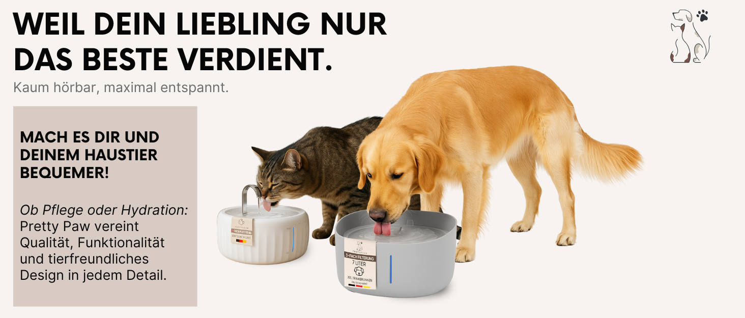PrettyPaw фонтанчик для котів Aqua Flow Pro (білий) – тихий, BPA-free, 3л з LED та фільтром з активованого вугілля
