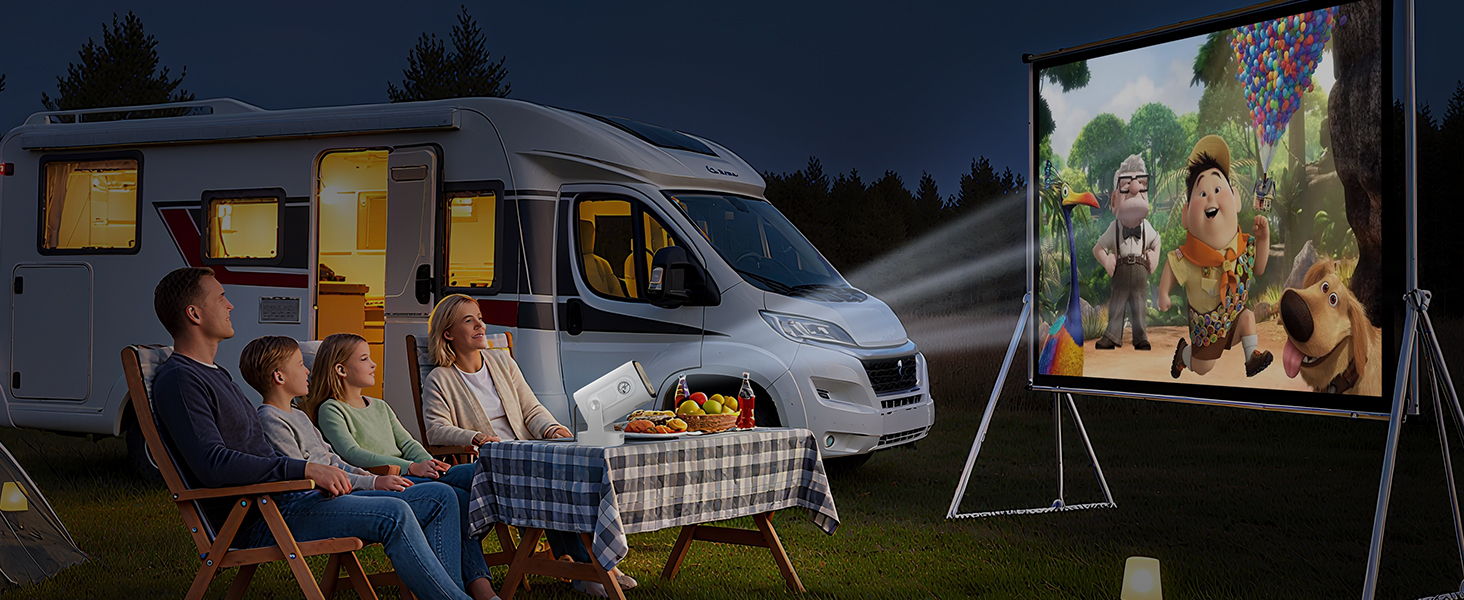 Beautiebeam Beamer: Міні проєктор Full HD 1080P/4K з автотрапецеїдною корекцією, Android 11, Bluetooth 5.0, WiFi 2.4/5G, 180° обертання для дому та на вулицю