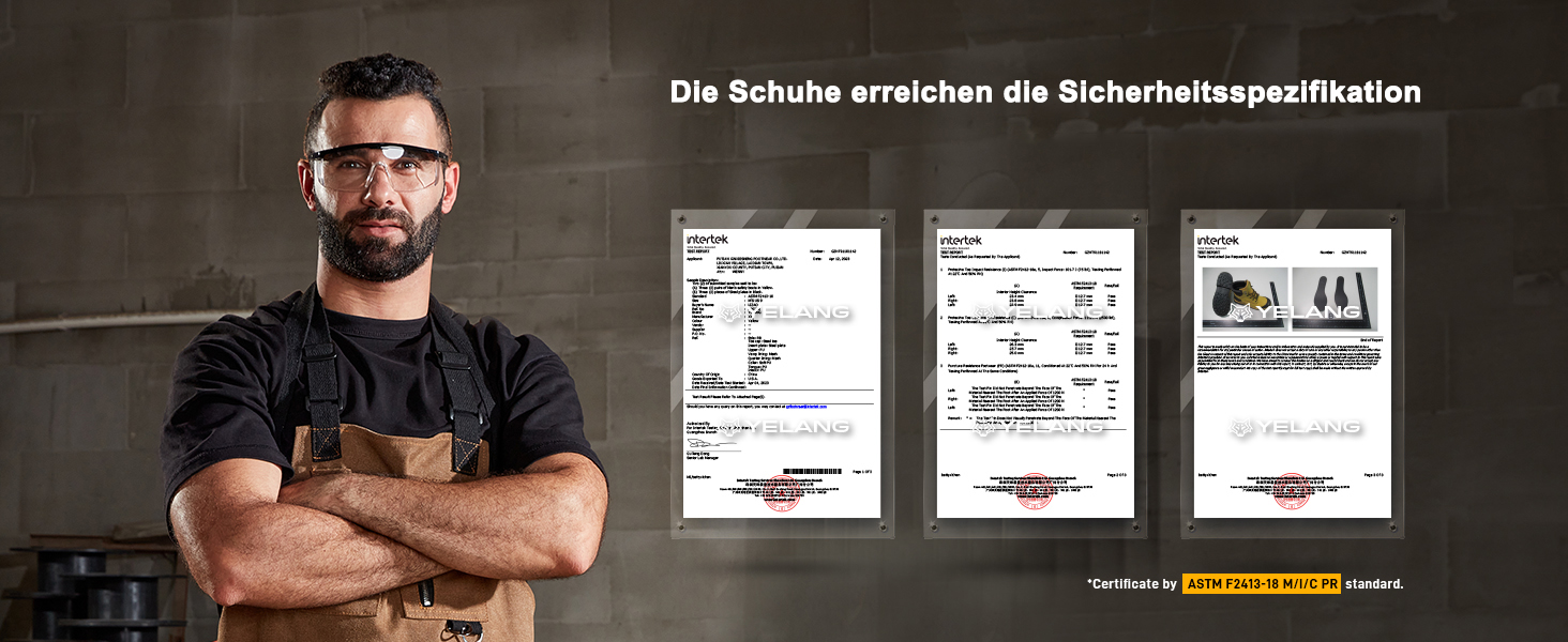 Чоловічі робочі черевики Yelang з металевим підноском, для промислового будівництва, безпечне взуття, розмір 41.5 EU, колір коричневий