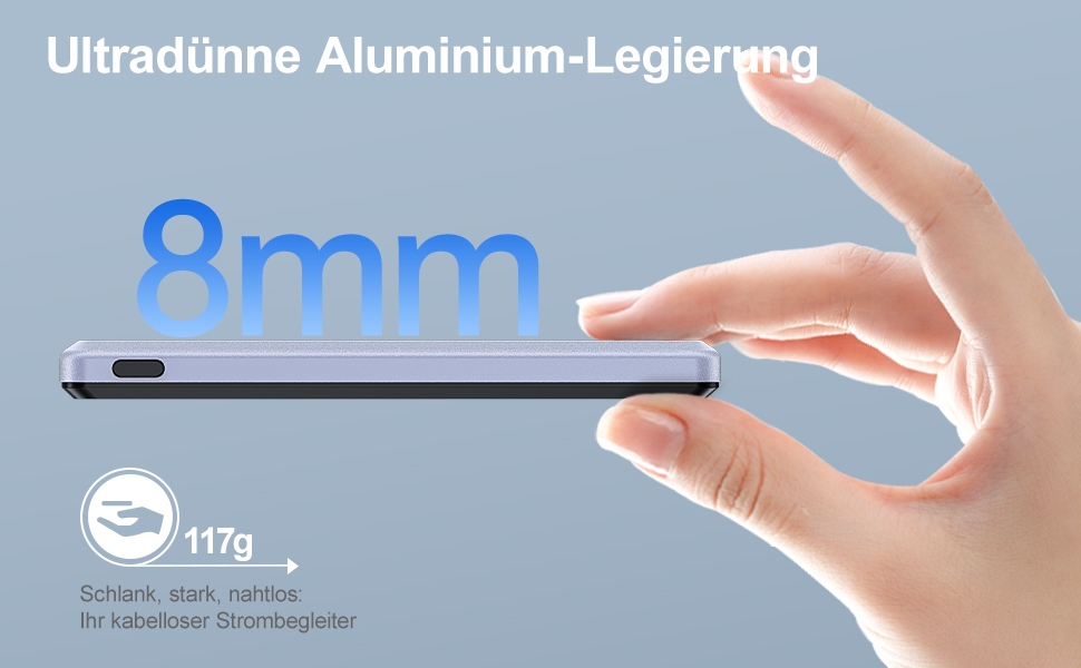 Power Bank NOHON MagSafe: 5000 mAh, Бездротова зарядка, PD 20W, для iPhone 16/15/14/13/12, Ultra Slim, Type-C