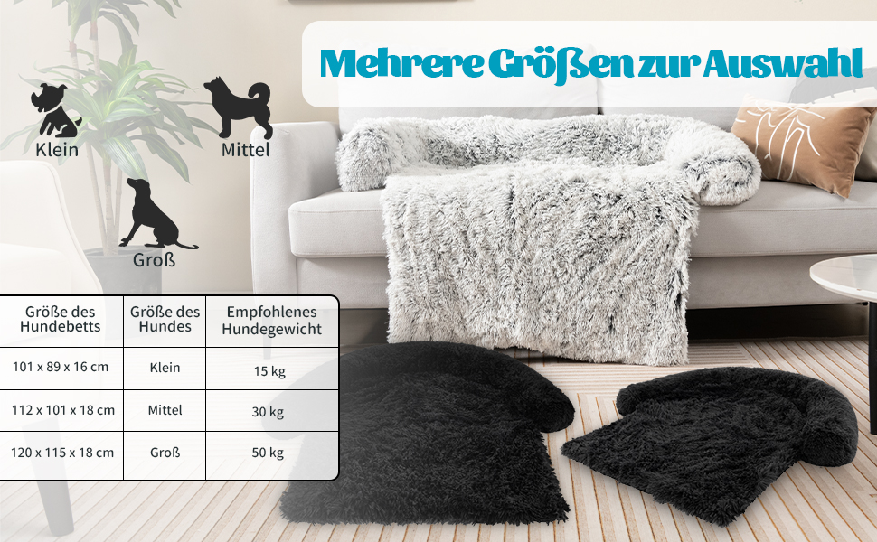 М'яке ліжко для собак Costway, захист дивану, ковдра для собак, зручне ліжко з плюшу, 112 x 101 x 18 см, сіро-біле M