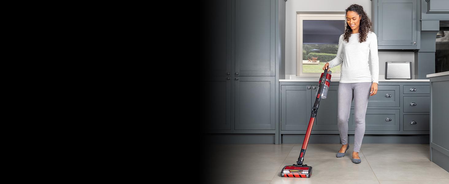 Пилсос бездротовий Shark IZ201EU з антизаплутування волосся, 40 хв роботи, 0.7 л, насадка для шерсті тварин, червоний