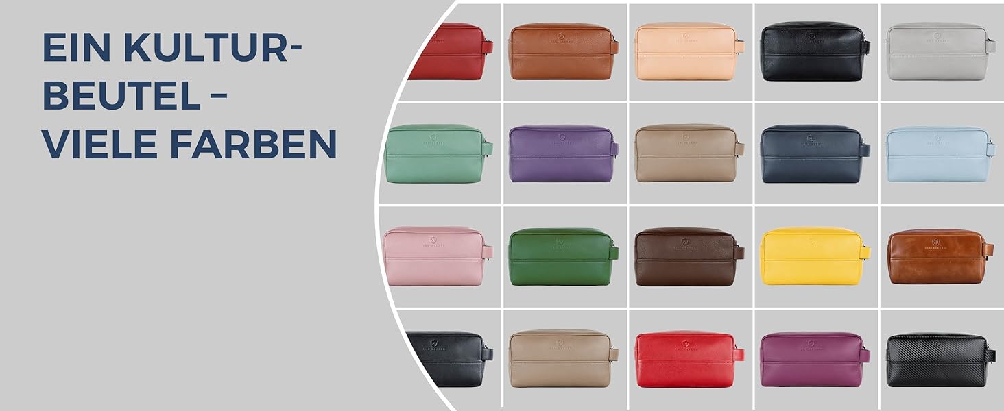 Чоловіча/Жіноча косметичка VON HEESEN з натуральної шкіри - велика дорожня косметичка, валізка для туалетних аксесуарів чорного кольору