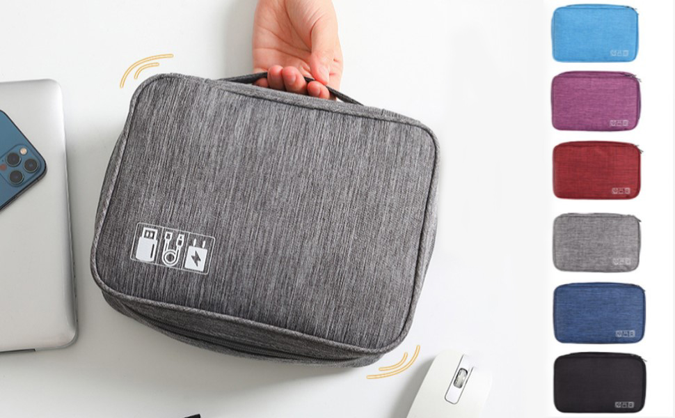 Органайзер для кабелів LTLSZRN, сірий: зручна сумка-організатор для подорожей