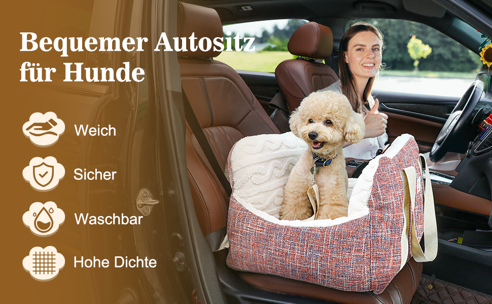 Автокрісло для собак Pawaboo - зручне ліжко-переноска для маленьких собак до 11 кг (чорне)