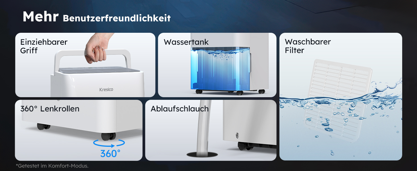 Електричний осушувач повітря 50 л/24 год, для підвалу та приміщень до 320 м³/125 м², таймер, шланг для відведення конденсату, фільтр, 10 років гарантії. Модель Gar (16 л/24 год.)