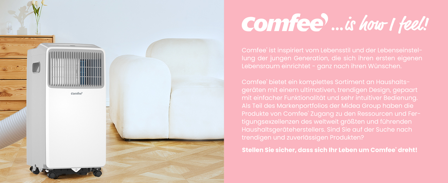 Мобільний кондиціонер Comfee MPPHA-07CRN7, 7000 BTU (2,0kW) - охолодження, вентиляція, осушення, до 68 м³