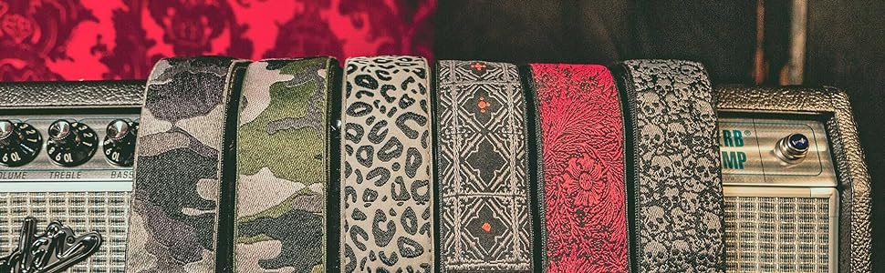 Гітарний ремінь Jim Dunlop Jacquard Fillmore, жовтий, універсальний розмір