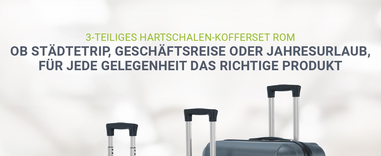Набір валіз Juskys® Hartschale 4 шт. - з кодовим замком, тихі колеса 360°, телескопічна ручка, легкий, колір антрацит