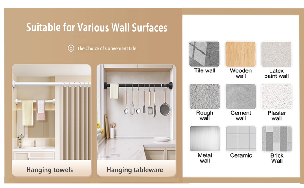 Труба для шторки у ванну/душ, телескопічна, без свердління, 60-290 см (срібляста)