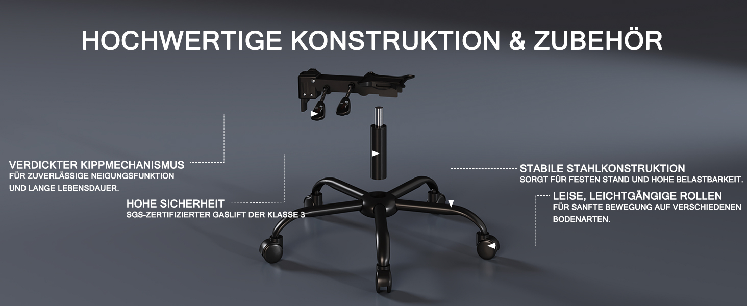 Геймерське крісло Ergonoma з підставкою для ніг, регульоване по висоті, біле - до 150 кг