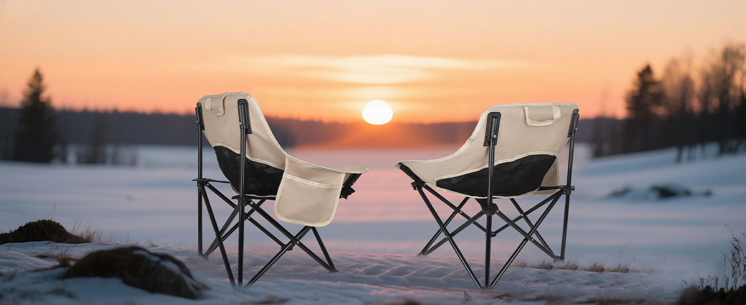 Складний туристичний стілець Outwell для риболовлі та відпочинку, 150 кг, з кишенею, хакі