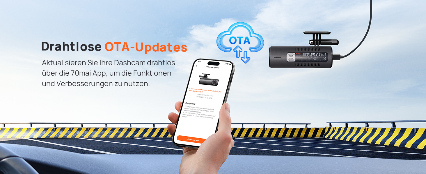 Відеореєстратор 70mai M310 2K WiFi для авто, 1296P WDR, Super Night Vision, 24h парковка, запис по колу, виявлення зіткнень, 256GB