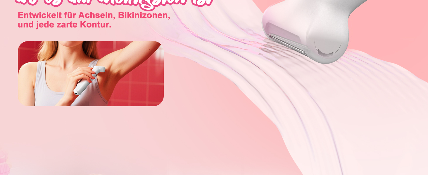 Електричний жіночий тример 3-в-1 для тіла та інтимної зони з LED-дисплеєм, IPX7, USB, (Білий)