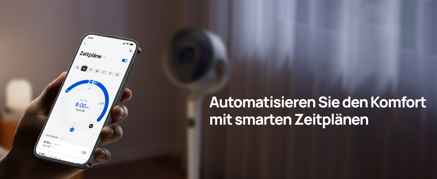 Вентилятор підлоговий Dreo з Wi-Fi та LED, 102 см, 8 швидкостей, 3 режими, 1200 м³/год, срібний