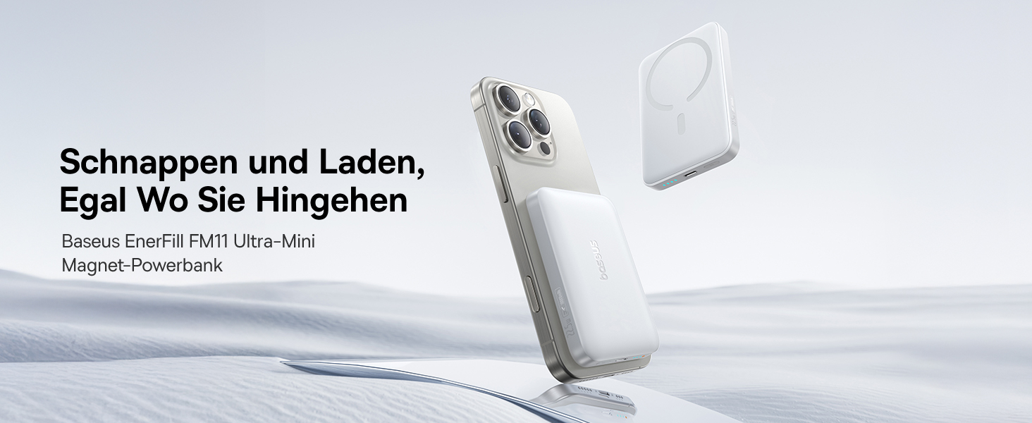 Power Bank Baseus Enerfill MagSafe 10000mAh 22.5W з магнітним кріпленням, USB-C, бездротовий, для iPhone 16/15/14/13/12