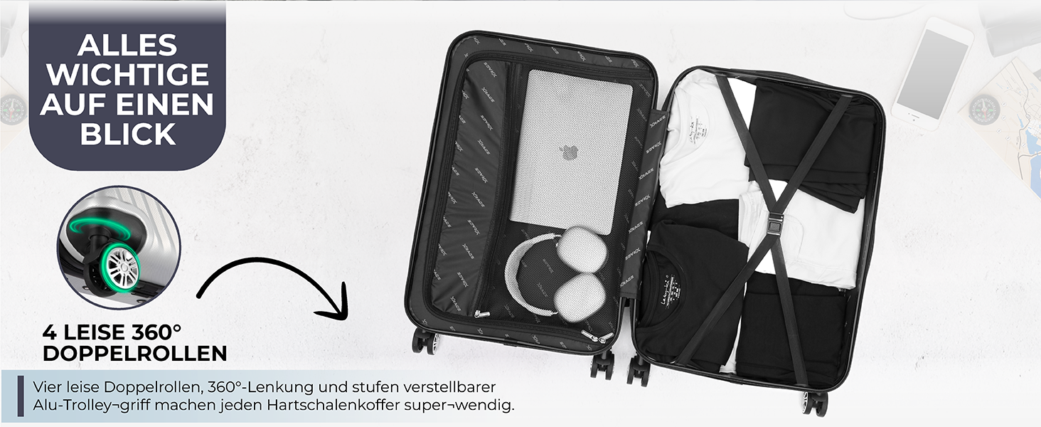 Набір валіз xRace 3 шт. ABS, 20/24/28 дюймів, ручна поклажа, TSA, 360° колеса, стійкий до ударів, преміум підкладка (Сріблястий)