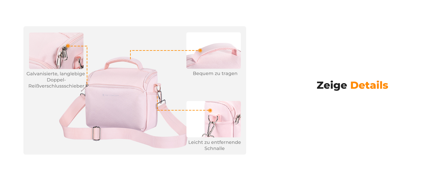 Сумка-рюкзак для фотокамери K&F Concept C-rosa, рожева, для фотографів