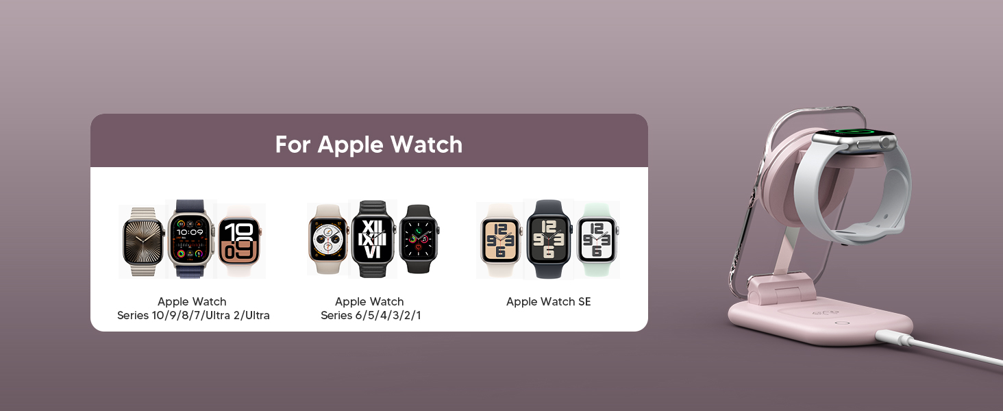 Зарядний пристрій MagSafe 3-в-1 для iPhone та Apple Watch/AirPods (Рожевий)