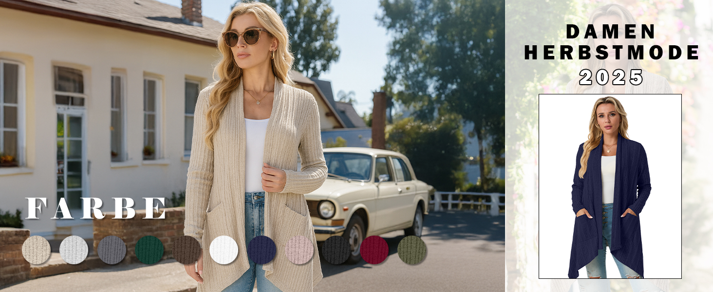 Кардиган жіночий Grecerelle з довгим рукавом, в'язаний, з кишенями, чорний