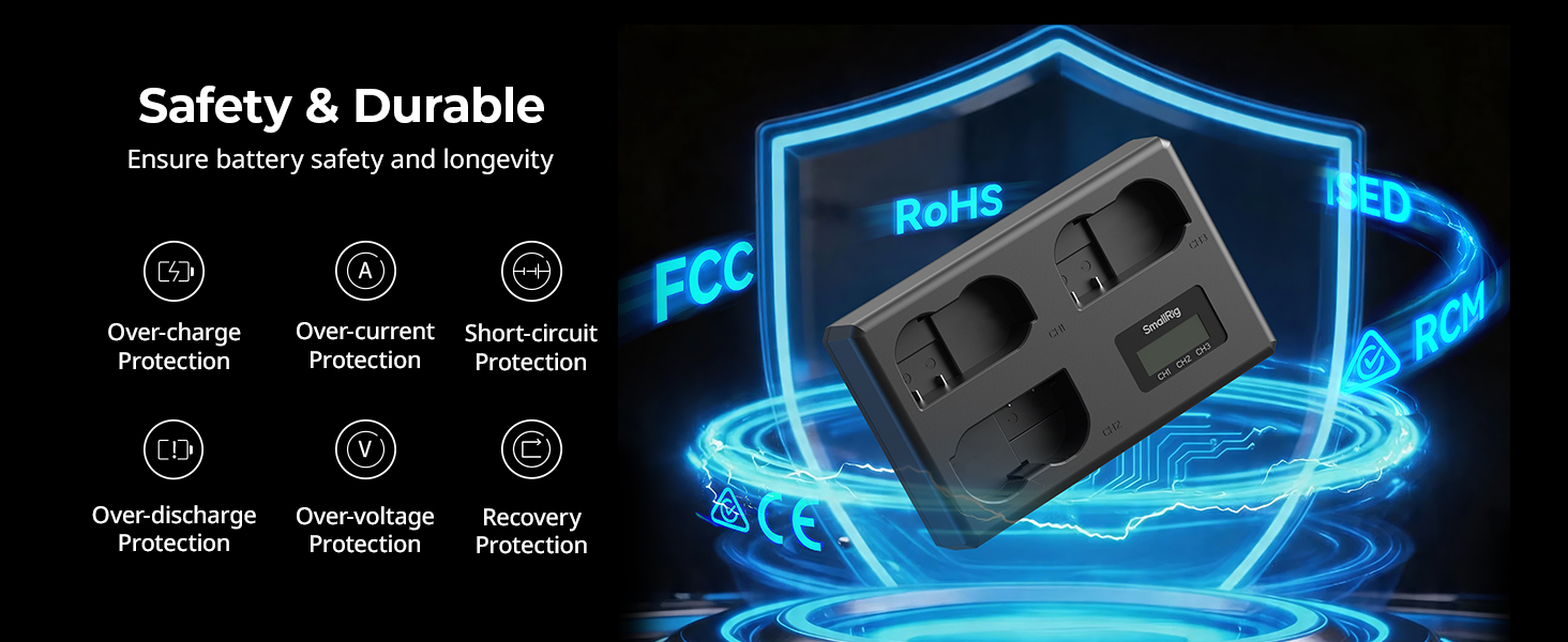 Акумуляторний набір SMALLRIG EN-EL15c для Nikon: 3x1940mAh + LCD-зарядка (Z8, Z7II, Z6III, Zf, D850, D780)