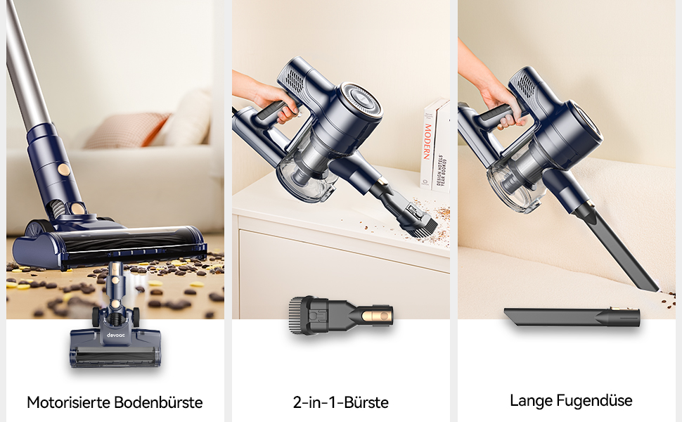 Пилголом YISORA 6-в-1: вертикальний та ручний, з кабелем 6м, потужність 600W, сила всмоктування 23Kpa, без мішка, для твердих поверхонь та килимів, блакитний