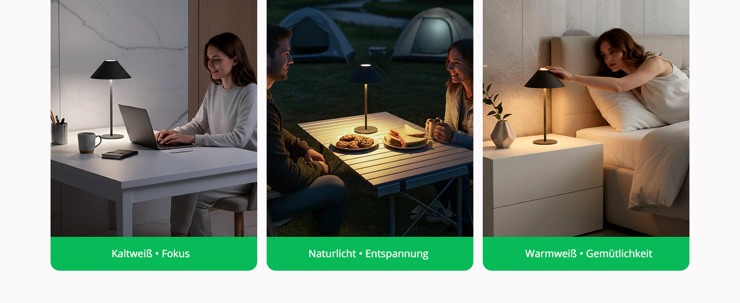 BOJIM 2 шт. LED настільна лампа з акумулятором, бездротова, USB, диммування, магнітна, IP54, для балкона/на вулицю (Антрацит)