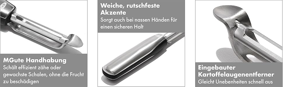 Овочечистка OXO Steel з нержавіючої сталі, поворотна