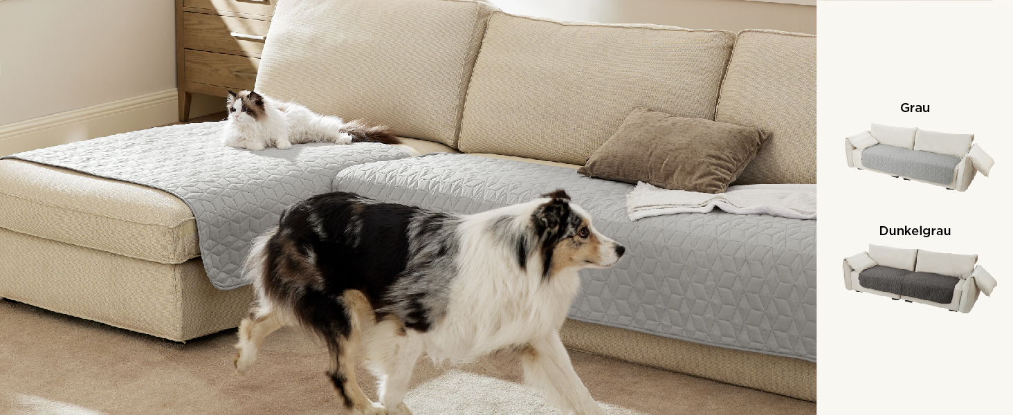 Водонепроникний плед для собак Bedsure, 76 x 182 см, антиковзаюча підкладка, м'який, зносостійкий, для захисту диванів та ліжок (Dunkelgrau)