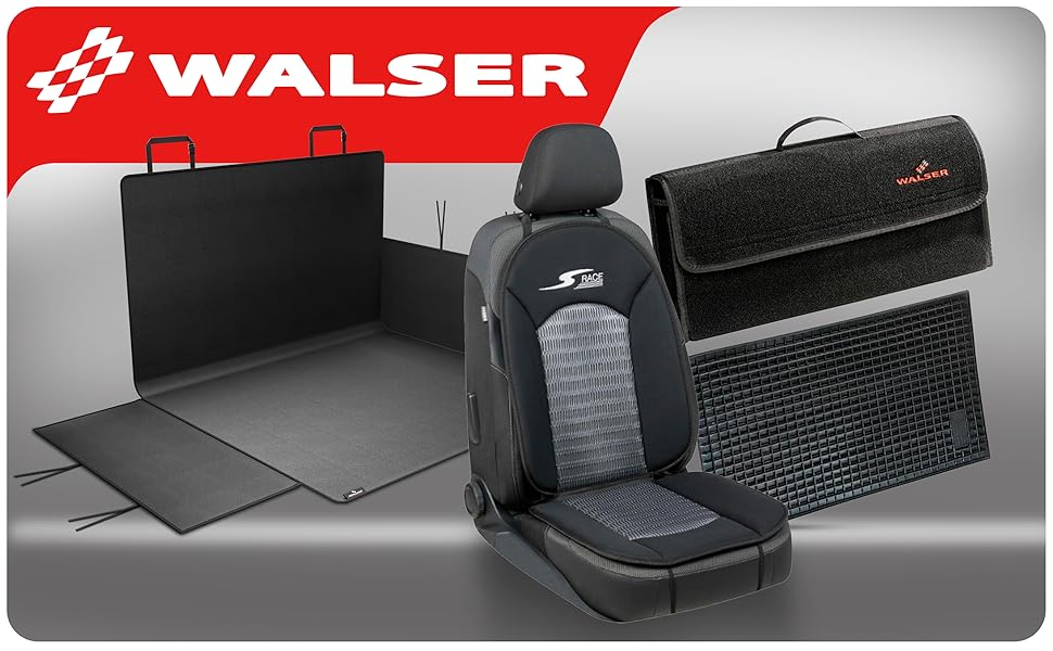 Захист для багажника WALSER Cäsar: килимок з боковим захистом, водонепроникний, для собак, чорний