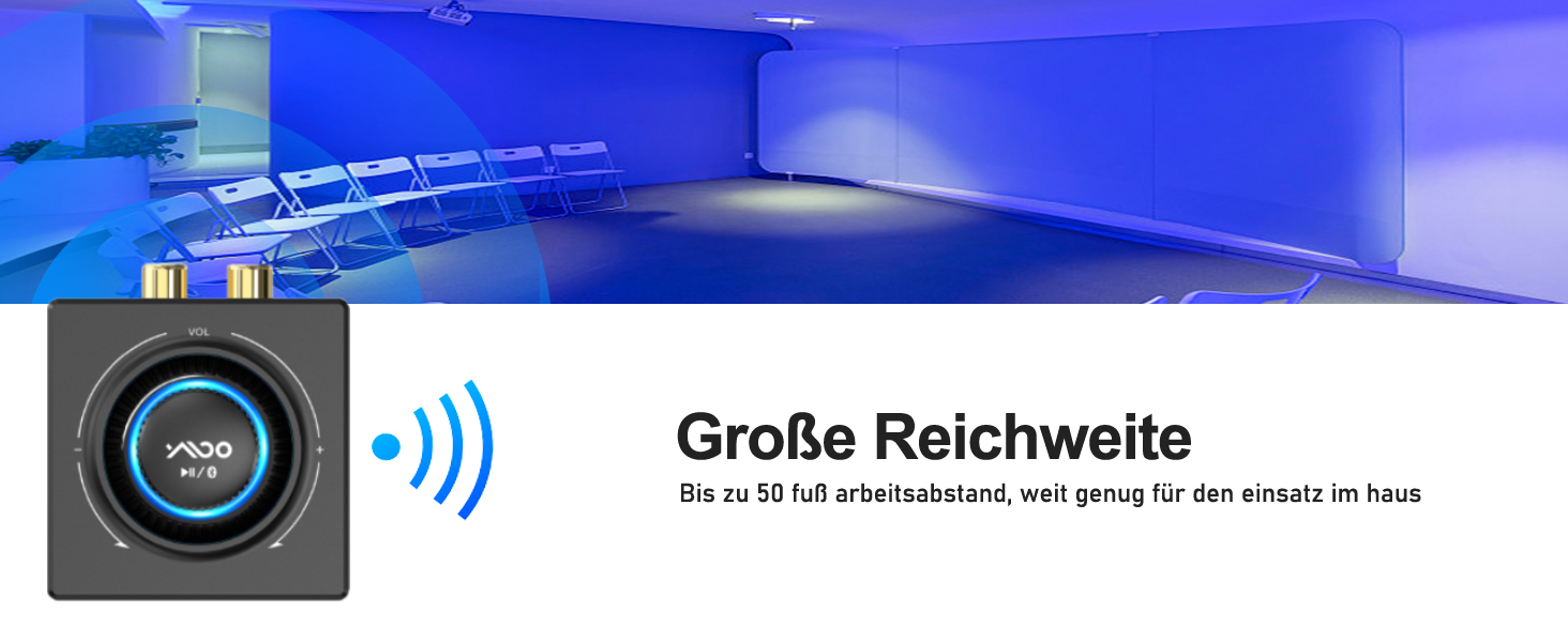 Bluetooth аудіоприймач YMOO 5.3: AUX адаптер для стереосистеми, TV, PC, MP3-плеєра, 50ft радіус дії, 3.5mm jack & RCA вхід