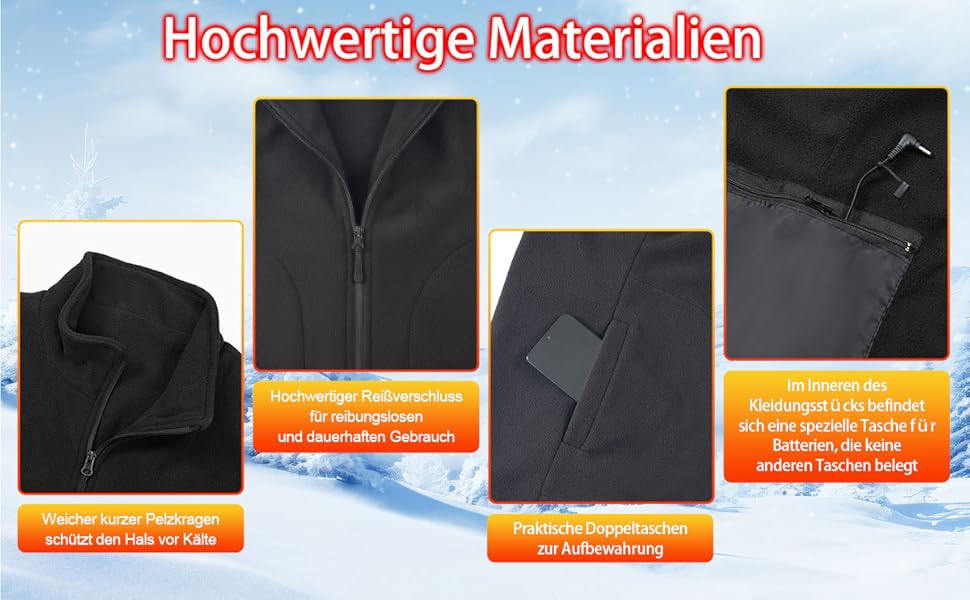 Нагрівальний жилет 14 Zonen з Powerbank 27000mAh, регулювання температури, для чоловіків та жінок, для активного відпочинку (походи, кемпінг, катання на лижах, риболовля, мотоцикл), чорний, розмір M