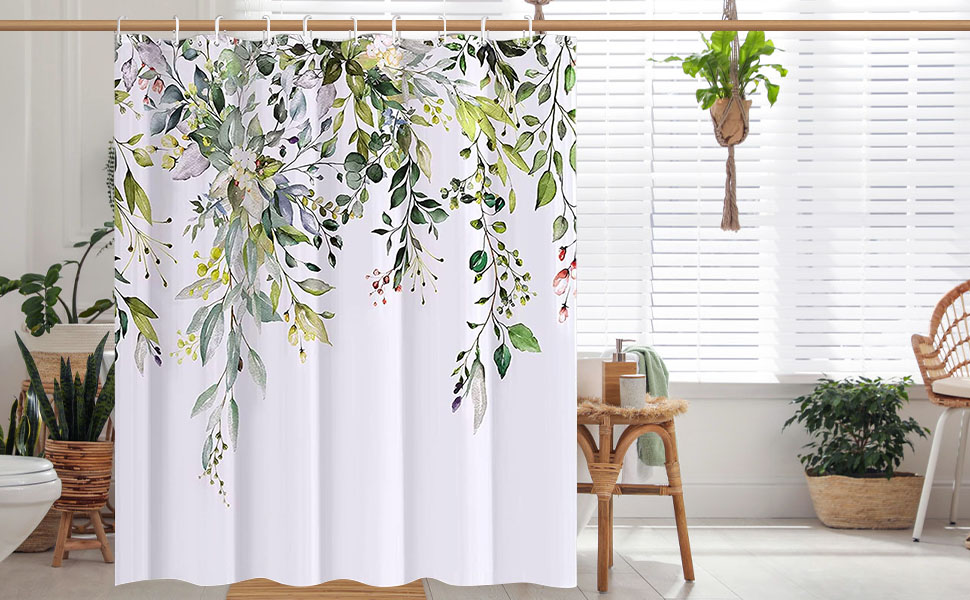 Текстильний душовий завіс з 12 гачками, водонепроникний, антигрибковий, для ванної кімнати, 180x200 см, зелений