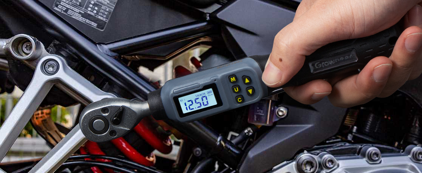 Цифровий шуруповерт з моментом обертання GROWNEER, 2.66-53.1 In-lbs/ 1/4'' Drive, 1.5-30 Nm, з індикатором крутного моменту, звуковим сигналом та LED-дисплеєм, 27 в 1