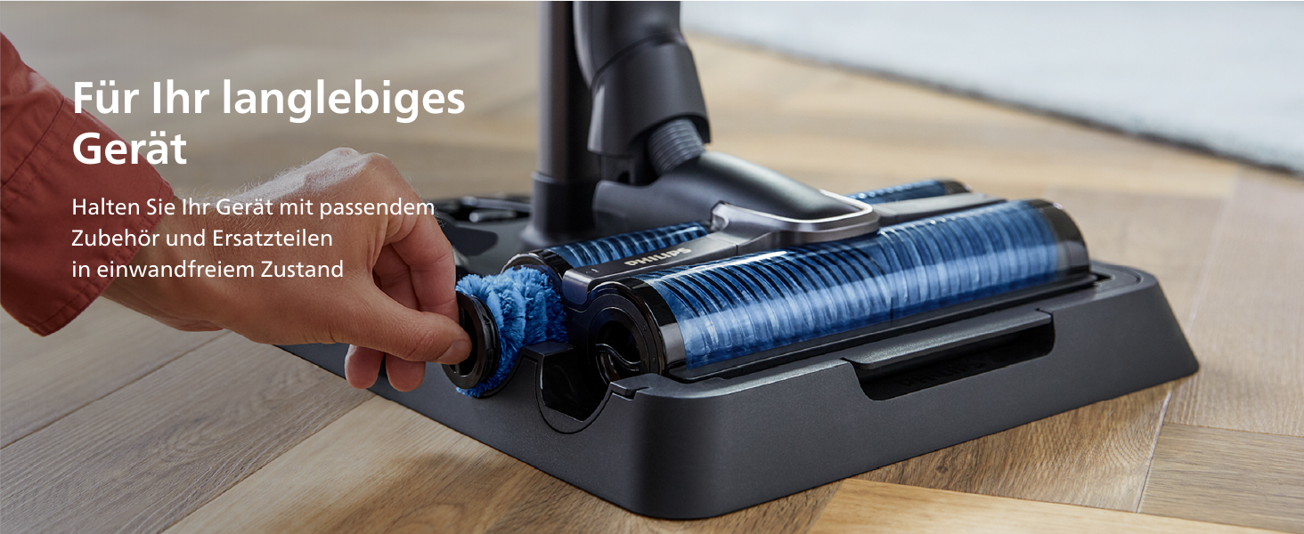 Вертикальний бездротовий пилосос Philips AquaTrio 9000 серії 3-в-1 для сухого та вологого прибирання, чорний