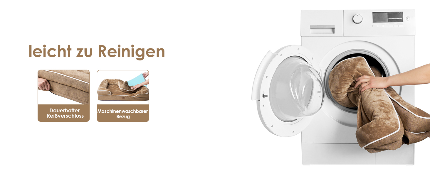 Ортопедичне ліжко для собак EHEYCIGA, 76x51 см, Memory Foam, для собак середніх та маленьких порід, з високим бортиком, водонепроникне, неслизьке, Kamel