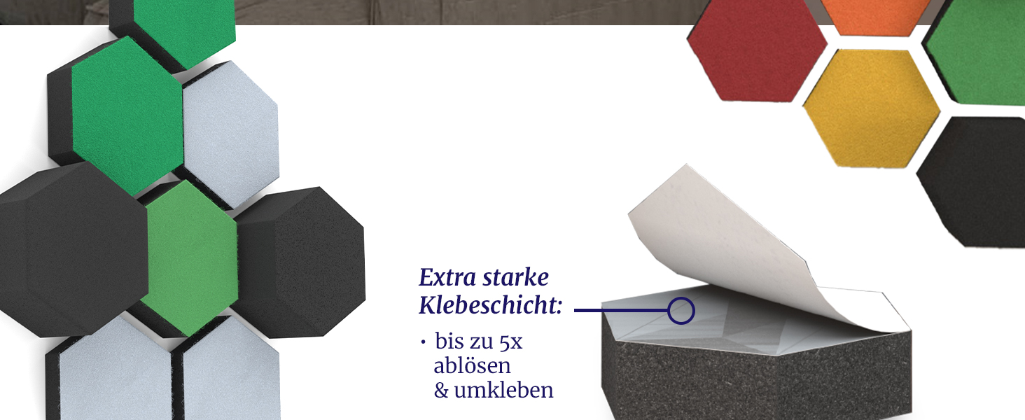 Акустичні 3D-панелі PolySound ECO гексагон, самоклеючі панелі для звукоізоляції офісу, геймерської зони та дому, набір 9 шт (3-10 см), колір Smoky Safari