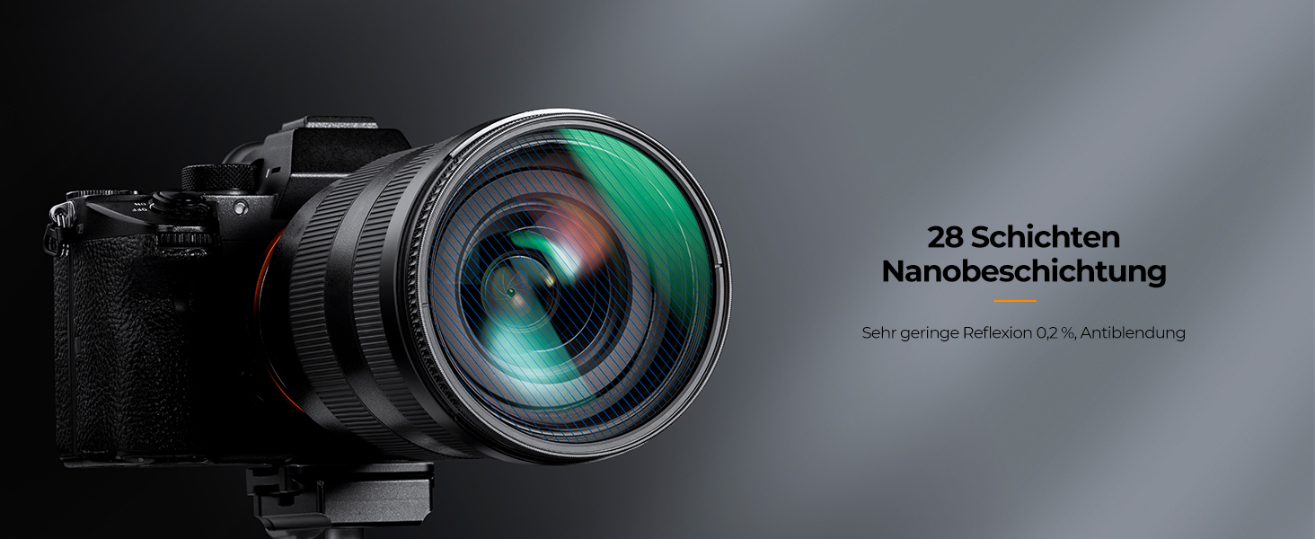 Фільтр K&F CONCEPT Blue Streak Anamorpher 82mm: Ефект синіх смуг, Nano-Xcel