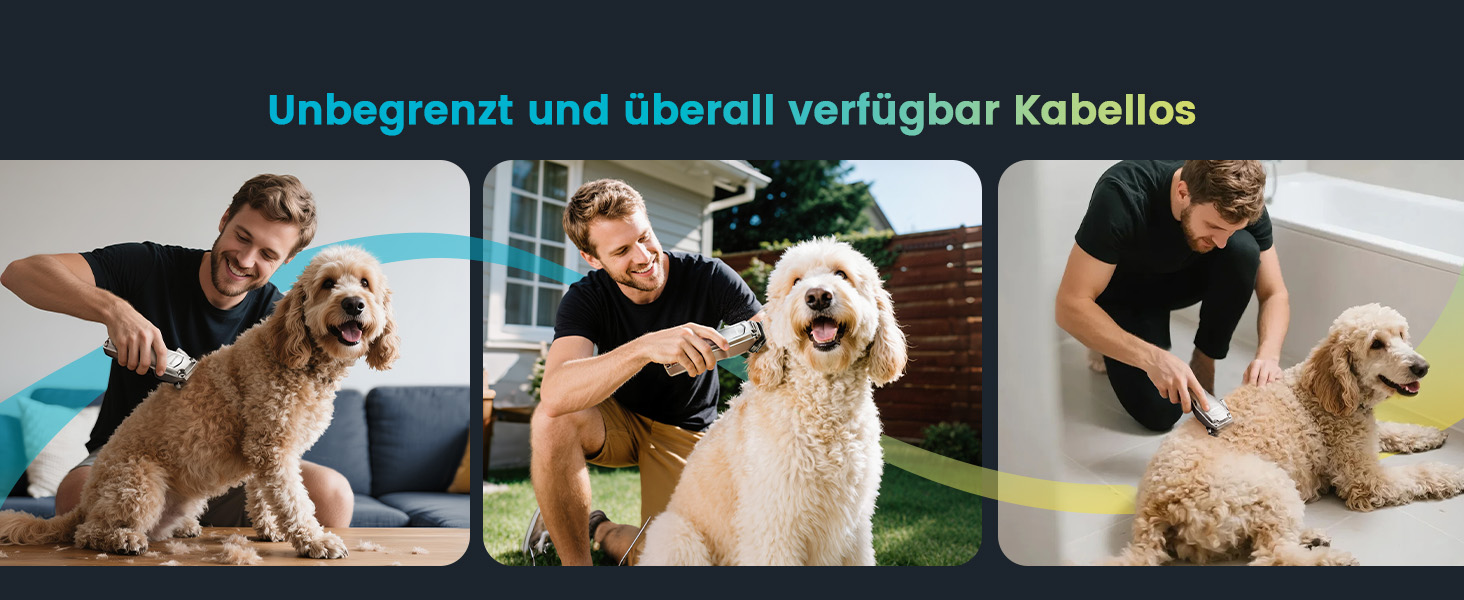 Професійна тиха машинка для стрижки собак Oneisall з довгим хутром та густою шерстю, знімні леза з нержавільної сталі, для собак, котів, коней, час роботи 4 години