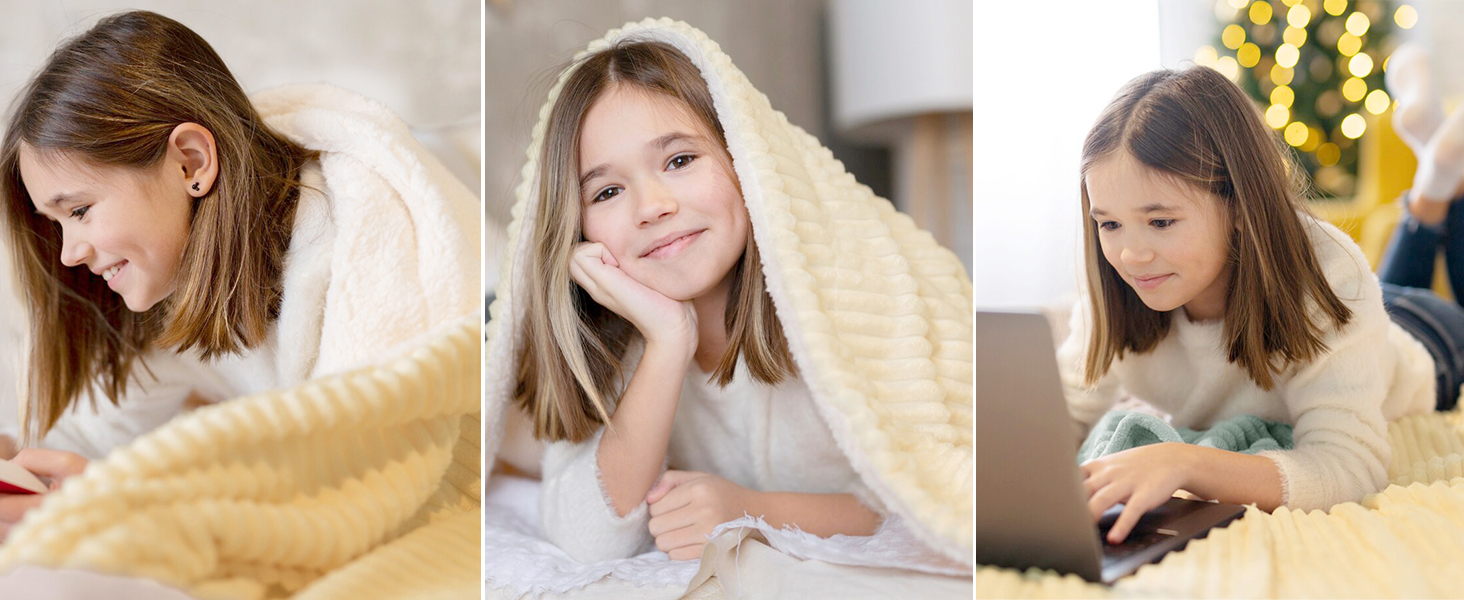 Плед WAVVE Sherpa з штучного хутра, сірий - теплий, м'який, великий (150x200 см)