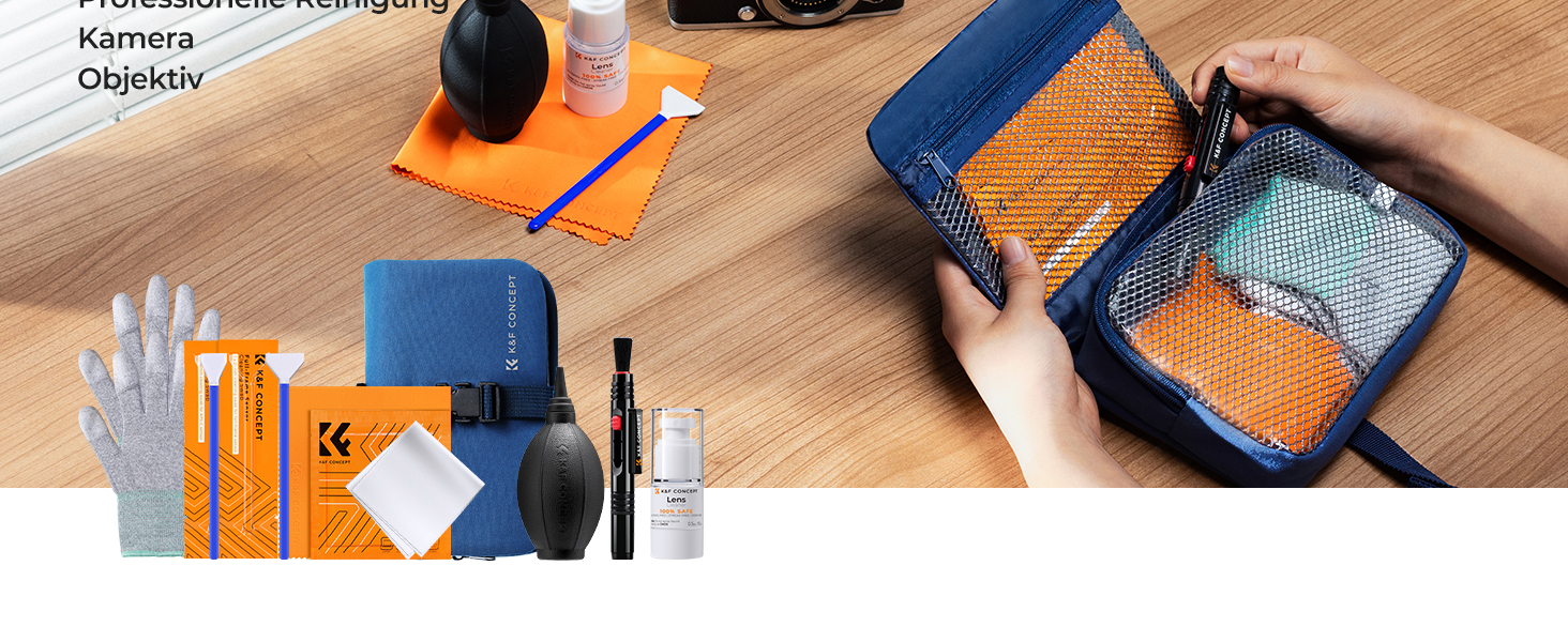 Набір для чищення камер та оптики K&F Concept 23-в-1: DSLR, об'єктиви, фільтри, мобільні телефони