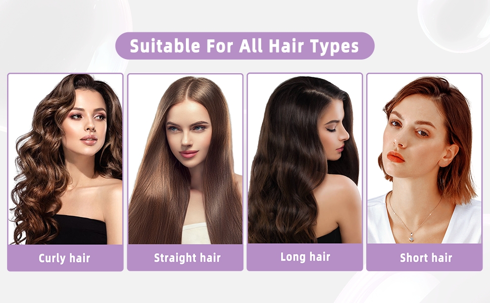 Льок-щітка, універсальна для чоловіків та жінок, для кучерявого волосся, безшумна, підходить для всіх типів волосся (кучерявого та гладкого) - фіолетова