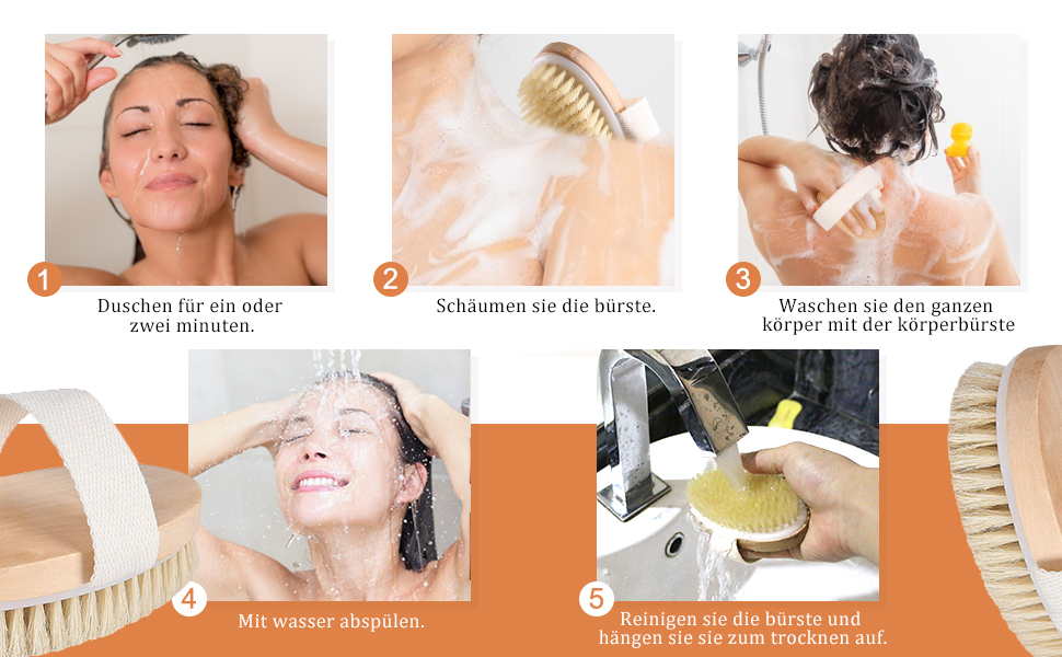 Масажна щітка для спини URAQT з натуральною щетиною, двостороння. Підходить для масажу, пілінгу, покращення кровообігу та боротьби з целюлітом. Без ручки.