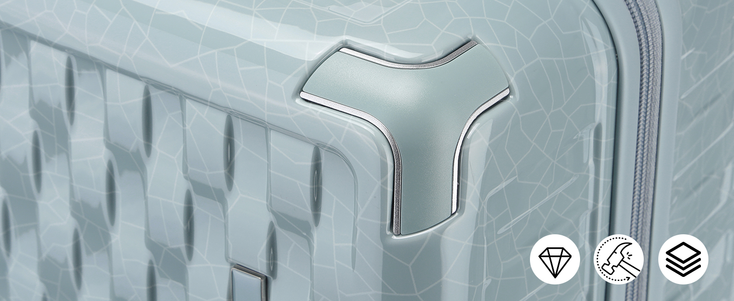 Набір валіз Sea Choice Handgepäck: 3 валізи (55/65/75 см) + косметичка, білий, з TSA-замком