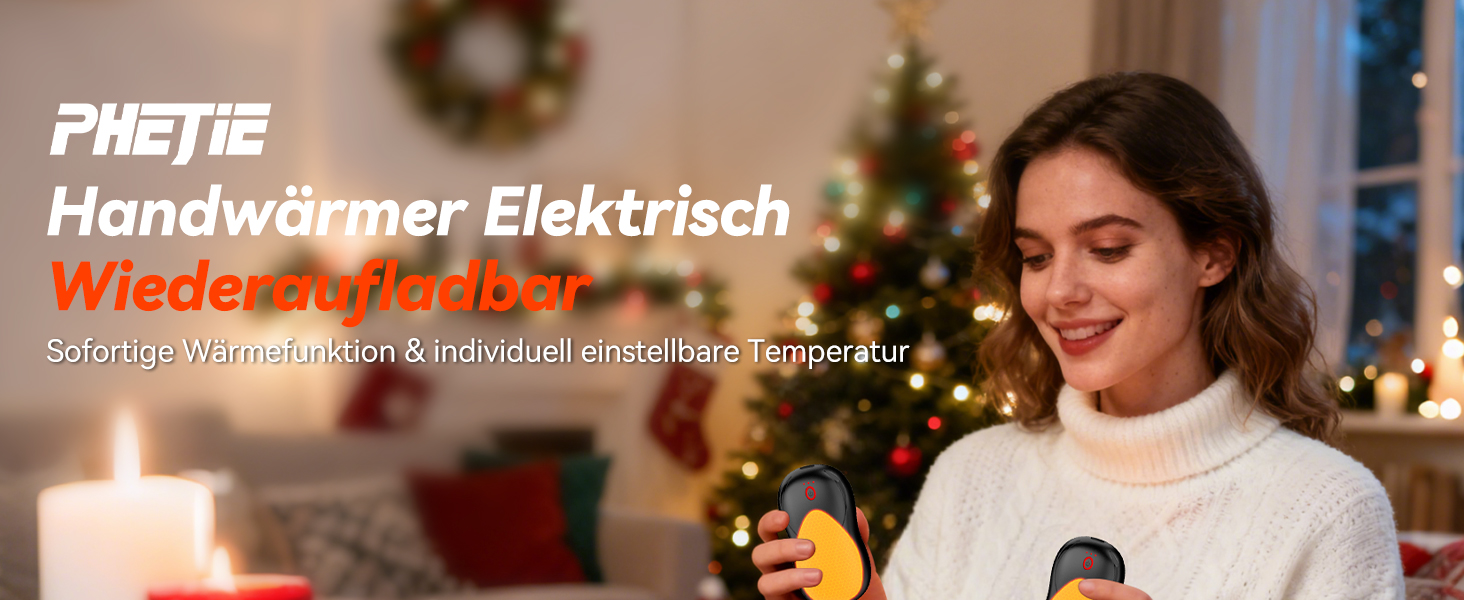 Електричні грілки для рук PHEJIE, 2 шт., 3 режими нагріву, портативні, для активного відпочинку, кемпінгу, гольфу, подарунок для жінок та чоловіків, чорний