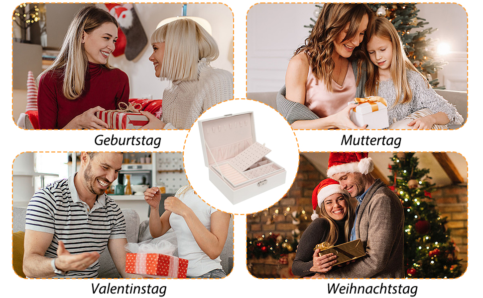 Шкатулка для прикрас XPOOP з відділеннями, для жінок, з ключем, знімний лоток, для кілець, сережок, браслетів, намист, брошей